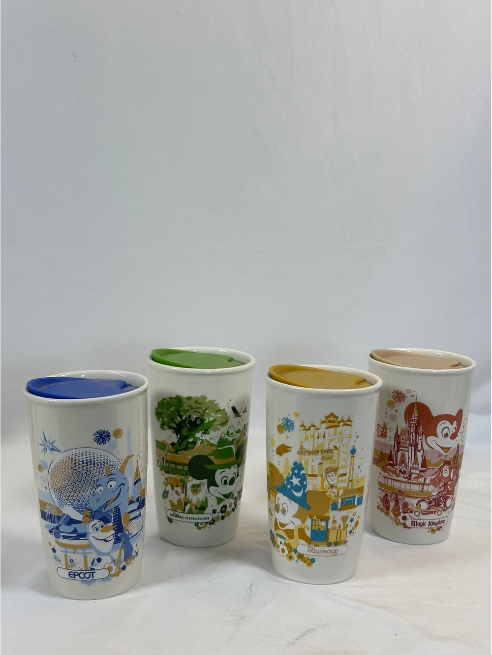 Starbucks Disney Parks Travel Mug Set 4 EPCOT,Animal & Magic Kingdom,Hollywoood